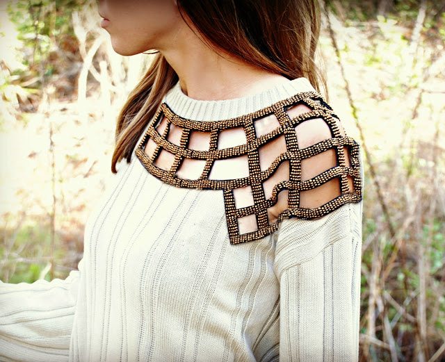 DIY embellished sweater